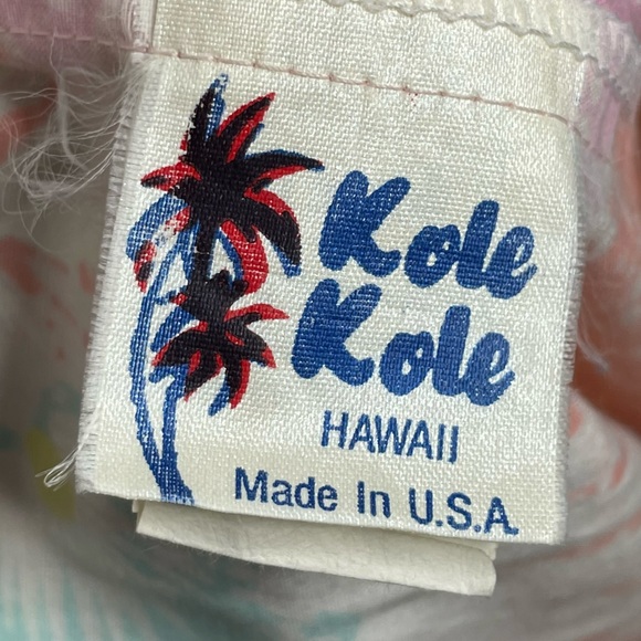 Kole Kole Vintage Made in USA Hawaiian off the shoulder Mumu floral Dress Medium - Picture 12 of 16